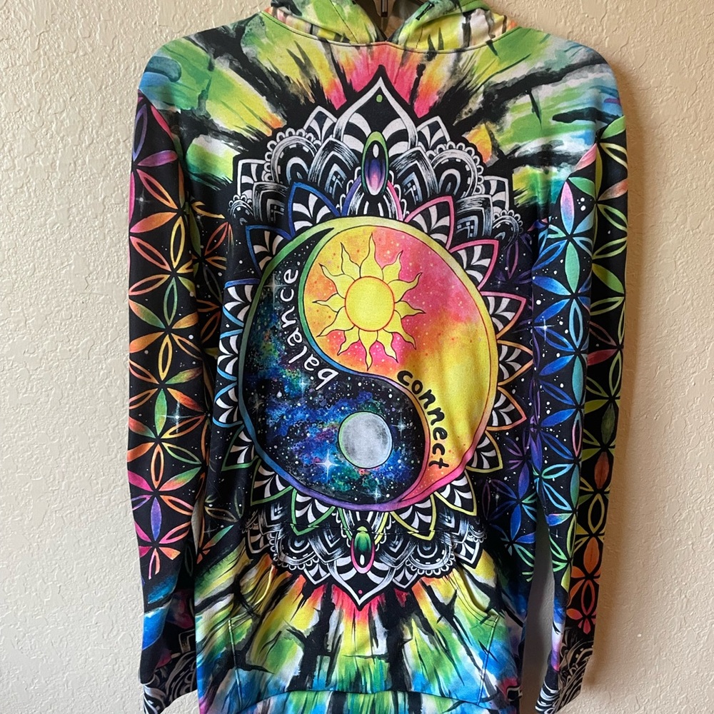 Multi colored Electro Threads long hoodie